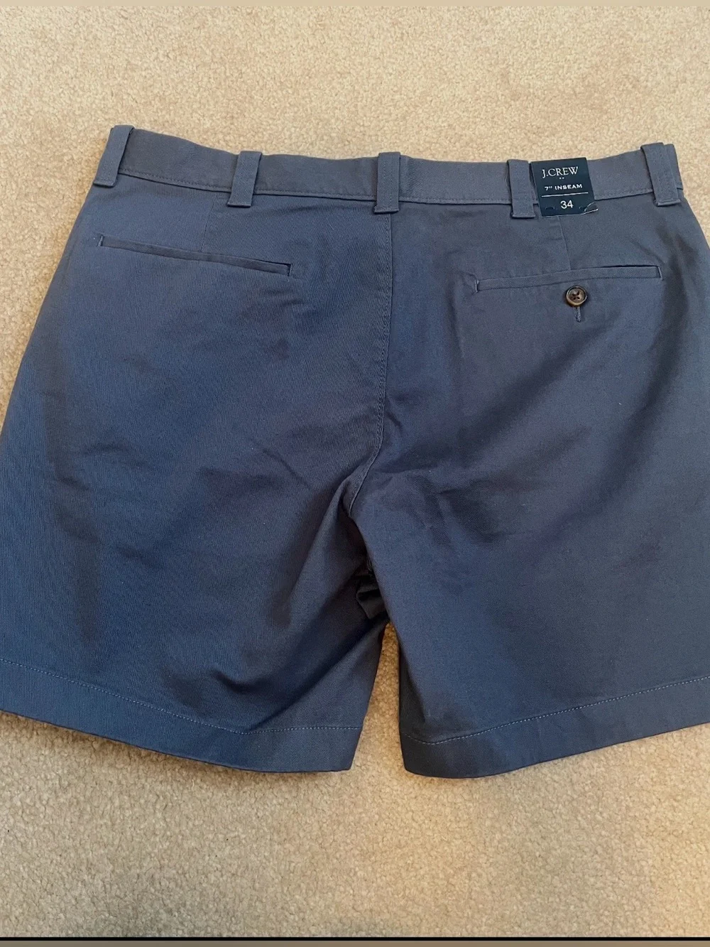 J.Crew Men’s Navy Chino Shorts Size 34 7” Inseam NWT Flat Front Casual Golf